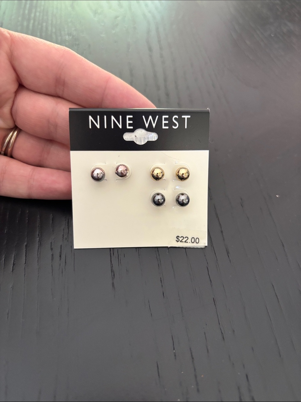 NWT Nine West Metallic Stud Earring Trio